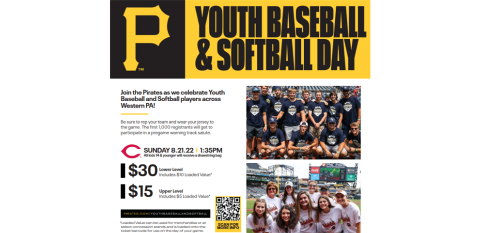 Pirates Youth Baseball and Softball Day